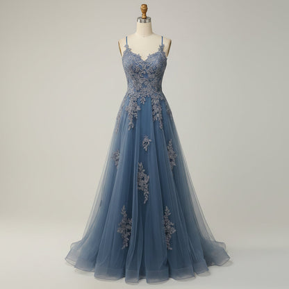 Elegant A-Line ball gown featuring an adjustable lace-up back, perfect for formal weddings and special events, designed to enhance your silhouette with its flowing skirt and 2