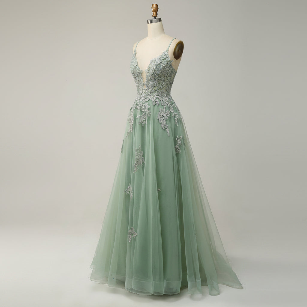 Elegant A-Line ball gown featuring an adjustable lace-up back, perfect for formal weddings and special events, designed to enhance your silhouette with its flowing skirt and 4