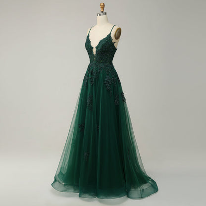 Elegant A-Line ball gown featuring an adjustable lace-up back, perfect for formal weddings and special events, designed to enhance your silhouette with its flowing skirt and 5