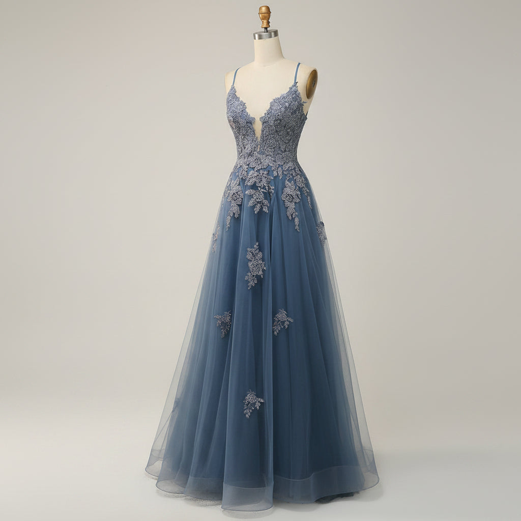 Elegant A-Line ball gown featuring an adjustable lace-up back, perfect for formal weddings and special events, designed to enhance your silhouette with its flowing skirt and 9