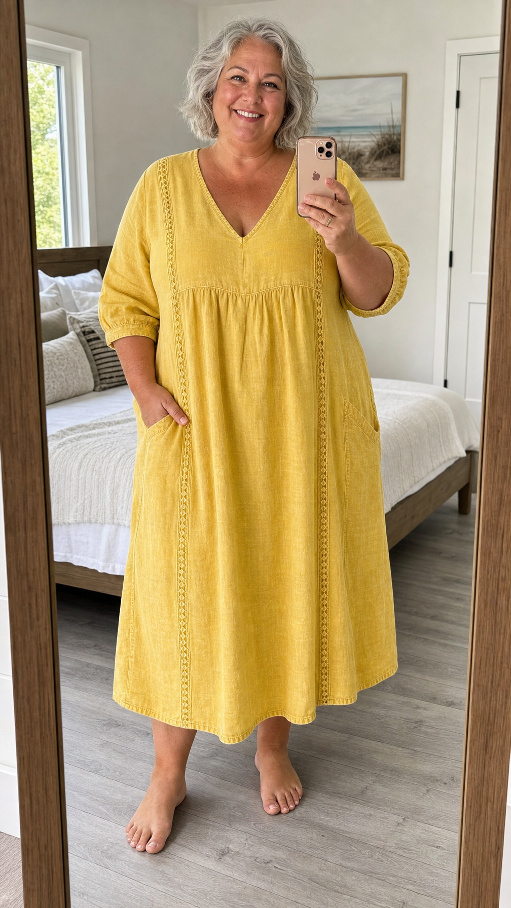 A-Line Maxi Dress featuring a stylish patchwork design and elegant lace trim, perfect for women seeking a lightweight and breathable long dress for any occasion. 1