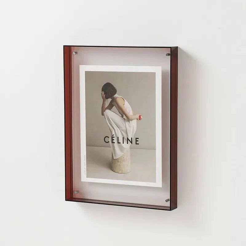 Acrylic photo frame with a vibrant color finish, perfect for modern wall or tabletop display, showcasing a stylish and contemporary design. 10
