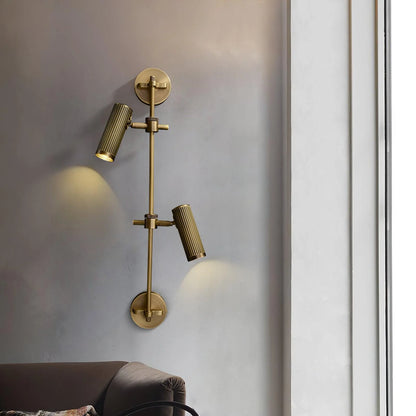 Adjustable wall light with a stylish bronze finish, featuring a durable brass and metal structure, perfect for modern sconces in contemporary home decor. 2