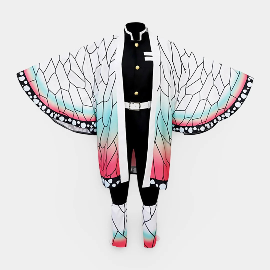 Anime Kimono Cosplay Costume featuring a stylish coat, shirt, pants, belt, and leg strap, ideal for Halloween and cosplay conventions. 2