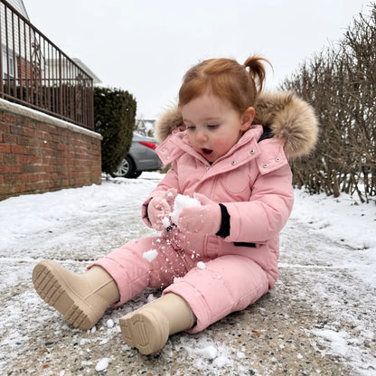 Baby puffer jacket set with full padding, designed for cold weather, suitable for children aged 9 months to 4 years, featuring a warm winter 16