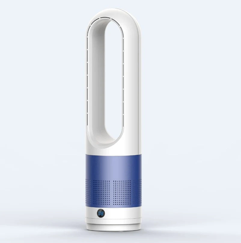 Bladeless air cooler featuring 3-in-1 cooling and purification, designed for quiet operation and equipped with 90° oscillation for optimal airflow 7