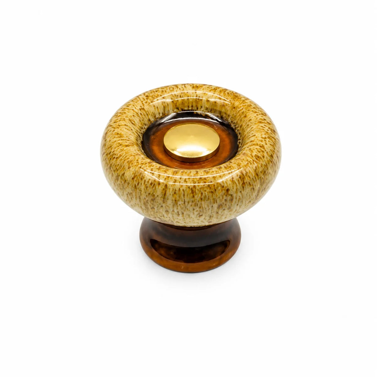 Ceramic cabinet knob with a smooth finish, perfect for modern kitchen cupboard handles, featuring easy installation and available in two sizes. 0
