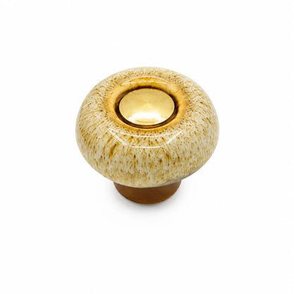 Ceramic cabinet knob with a smooth finish, perfect for modern kitchen cupboard handles, featuring easy installation and available in two sizes. 6
