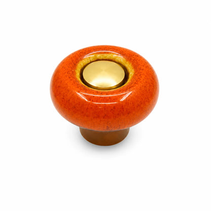 Ceramic cabinet knob with a smooth finish, perfect for modern kitchen cupboard handles, featuring easy installation and available in two sizes. 9