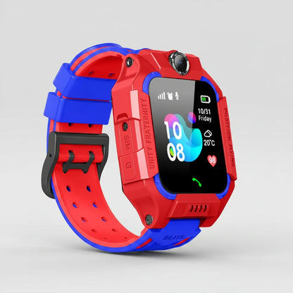Children's smartwatch featuring GPS tracking, built-in camera, colorful design, and SOS safety button for enhanced safety and fun. 4
