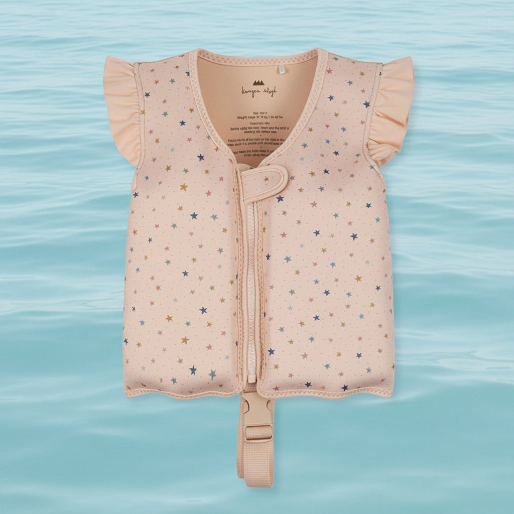 Children's Swim Vest with Adjustable Strap and Secure Closure, made of Neoprene and Polyester, designed for ages 2-5, providing safe float 4