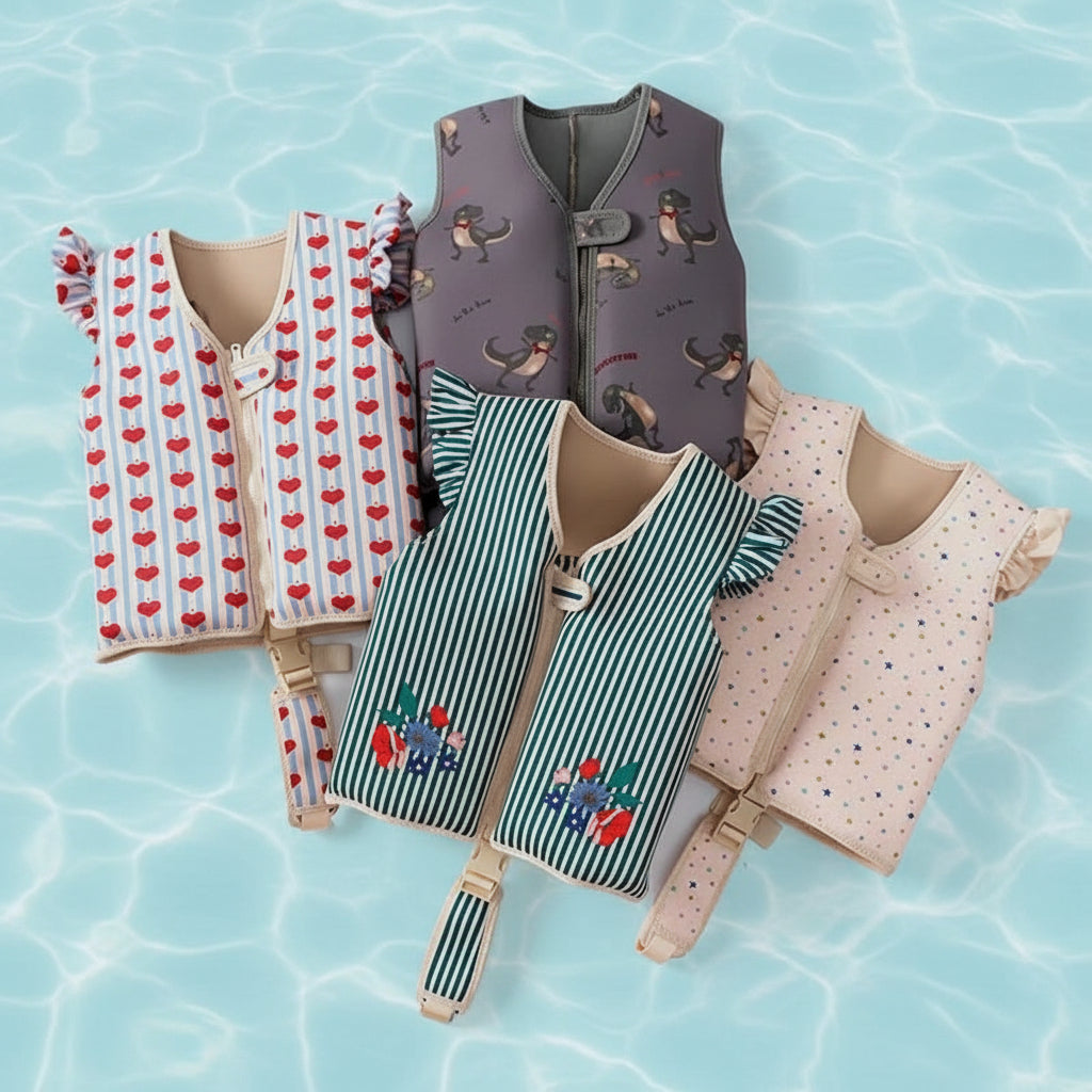 Children's Swim Vest with Adjustable Strap and Secure Closure, made of Neoprene and Polyester, designed for ages 2-5, providing safe float 5