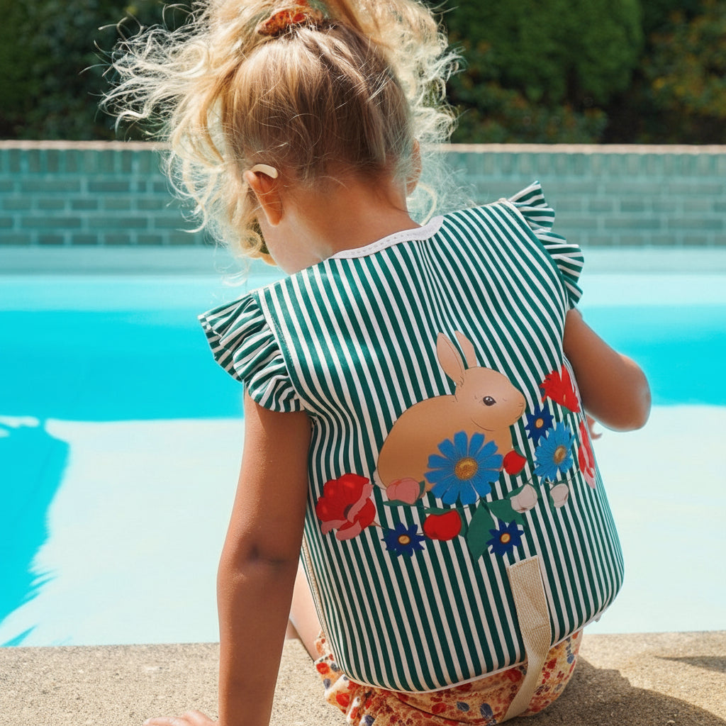 Children's Swim Vest with Adjustable Strap and Secure Closure, made of Neoprene and Polyester, designed for ages 2-5, providing safe float 7