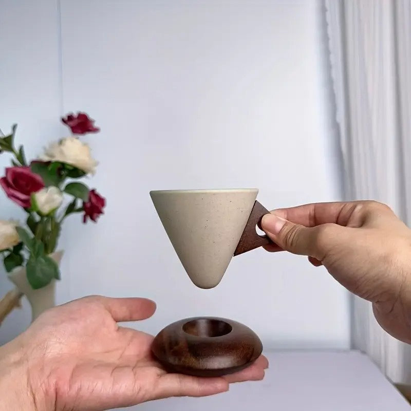 Conical Coffee Cup and Coaster Kitchen Set