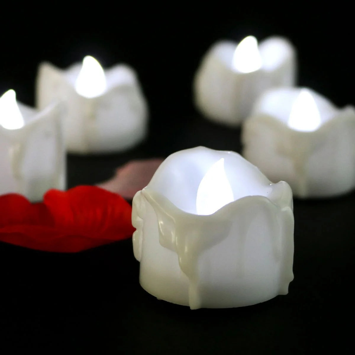 Flameless LED taper candle set in warm white light, 12 pack, perfect for elegant home decor, providing a safe and stylish ambiance. 6