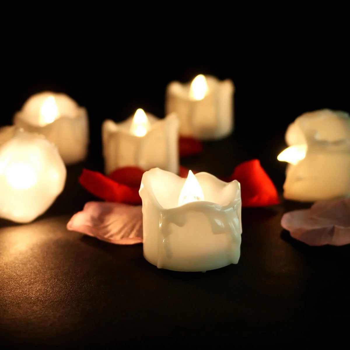 Flameless LED taper candle set in warm white light, 12 pack, perfect for elegant home decor, providing a safe and stylish ambiance. 7