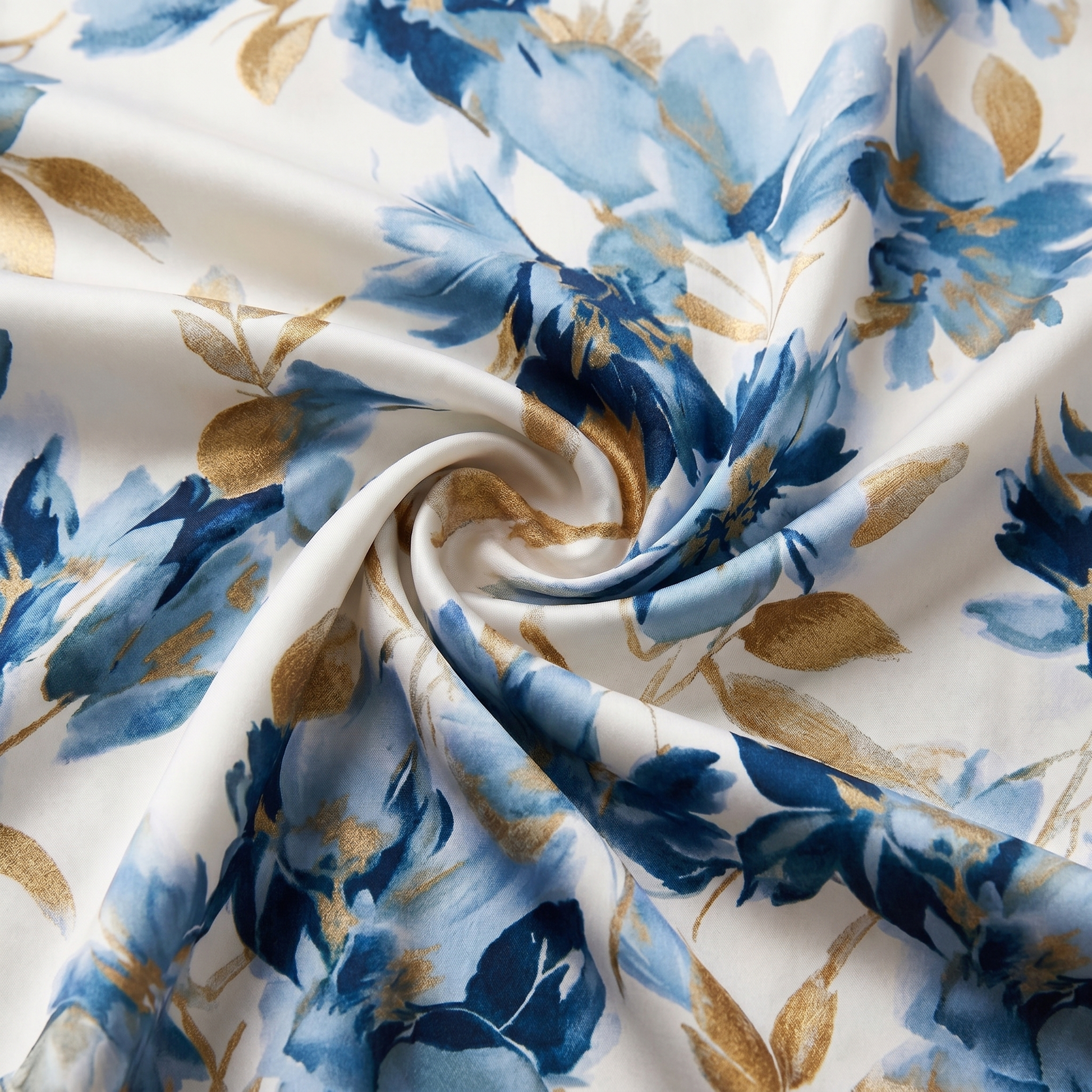 Floral wrap midi dress featuring a ruched waist and gold accents, perfect for summer weddings and elegant occasions. 2
