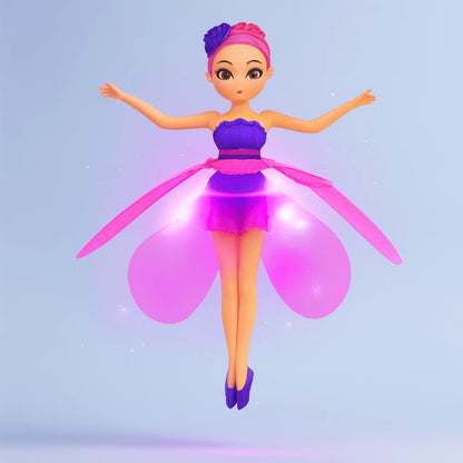 Flying Fairy Toy featuring hand sensor control and vibrant LED lights, designed for interactive play; USB rechargeable for convenience. 2