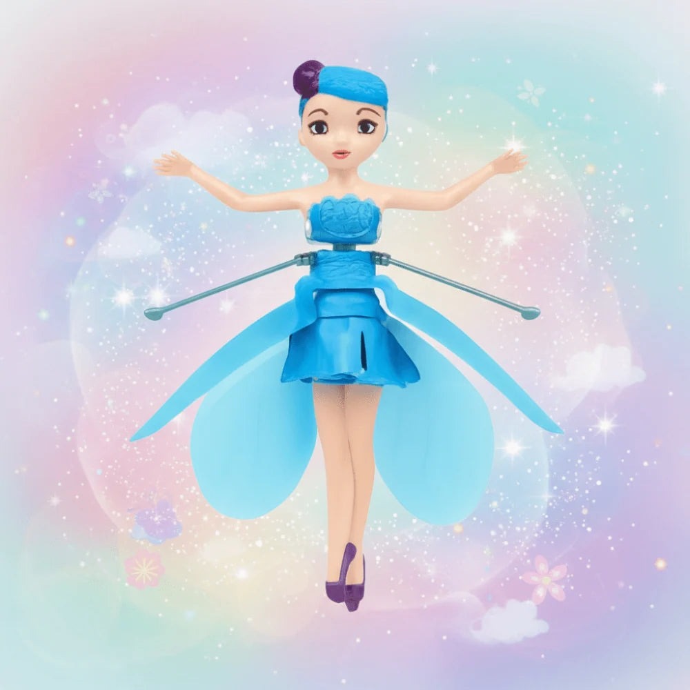 Flying Fairy Toy featuring hand sensor control and vibrant LED lights, designed for interactive play; USB rechargeable for convenience. 5