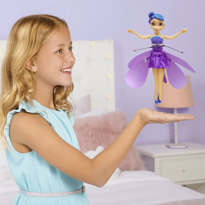 Flying Fairy Toy featuring hand sensor control and vibrant LED lights, designed for interactive play; USB rechargeable for convenience. 7