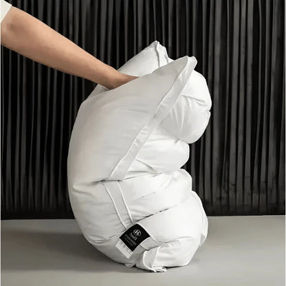 Goose down bed pillow featuring a breathable design, machine-washable for easy care, available in standard size and three colors: white, brown, 1