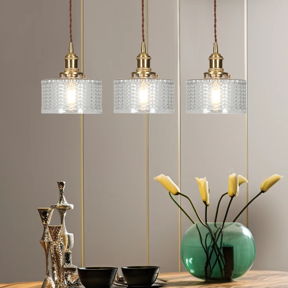 Vintage green glass pendant light with adjustable hanging feature, perfect for kitchen and dining areas, showcasing a stylish design that enhances home decor. 10