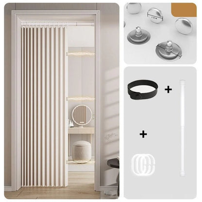 Magnetic Accordion Door Curtain with No-Drill Installation – Automatic Closure