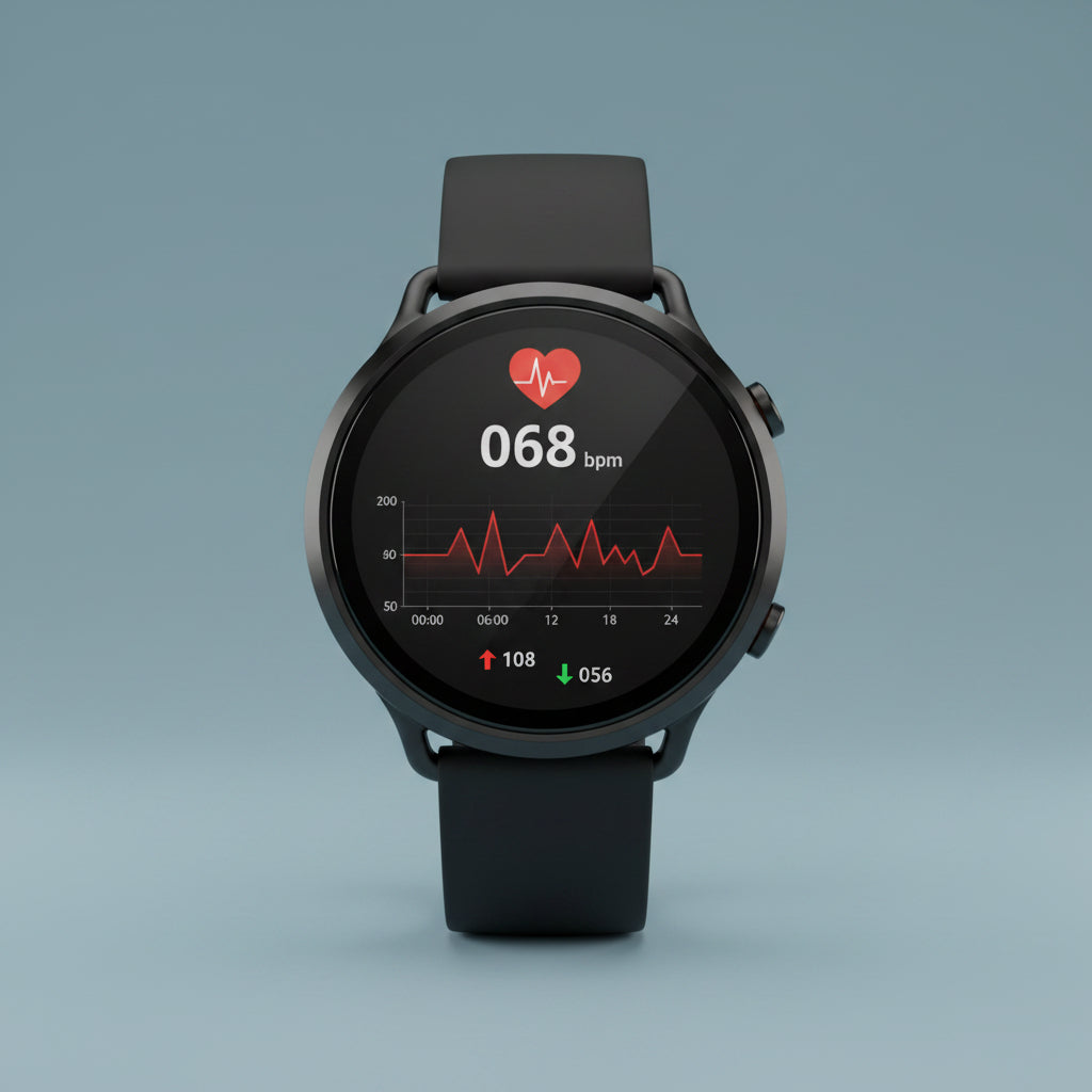 Health Smart Watch in black and silver featuring ECG and blood pressure monitoring capabilities, ideal for fitness tracking and health management. 6