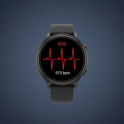 Health Smart Watch in black and silver featuring ECG and blood pressure monitoring capabilities, ideal for fitness tracking and health management. 7