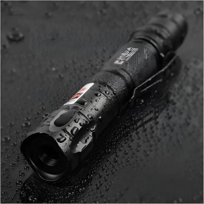 High-Power Green Laser Pointer featuring a USB rechargeable battery, capable of a long-range 2000m beam, crafted from durable anodized aluminum for 5