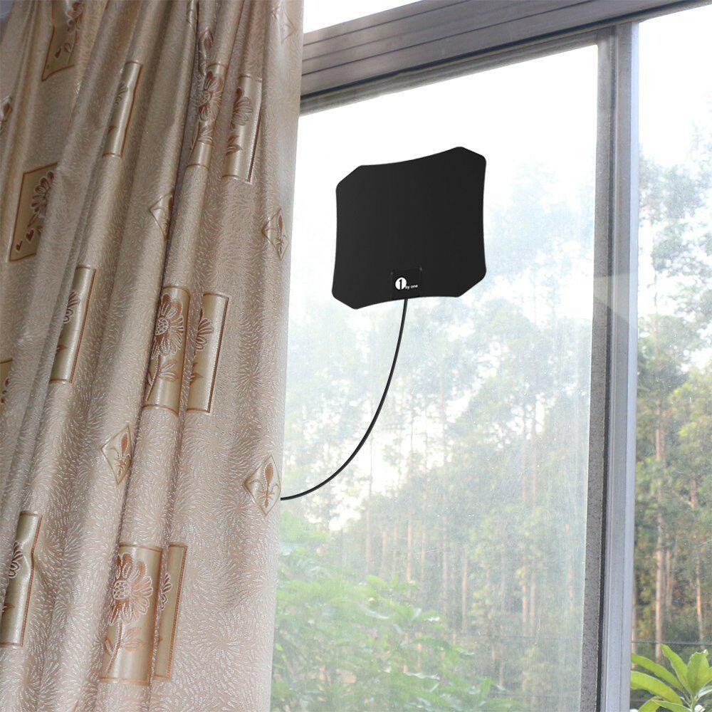 Indoor TV antenna featuring a compact low-profile design for clear HD reception and easy setup, ideal for enhancing your home entertainment experience. 5