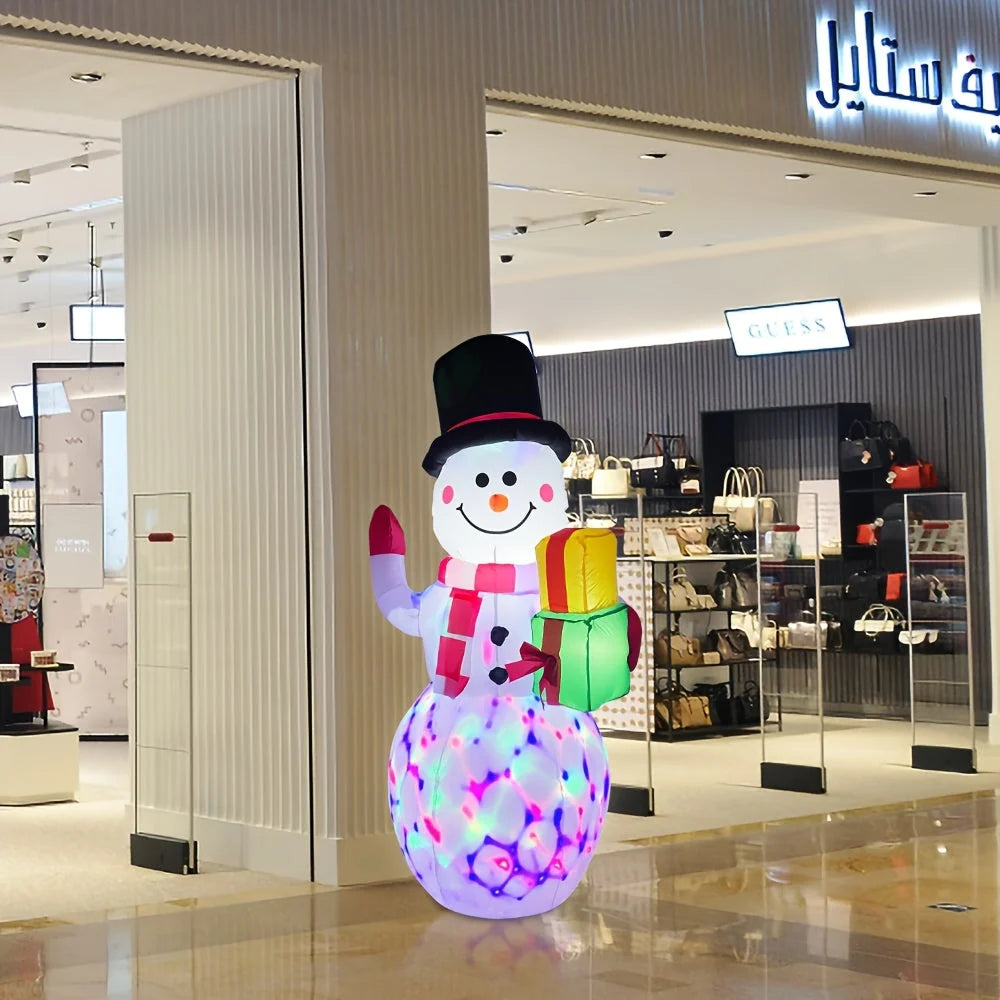 Inflatable LED Santa Claus 180cm and Snowman 150cm holiday decoration made of durable polyester for outdoor Christmas displays. 4