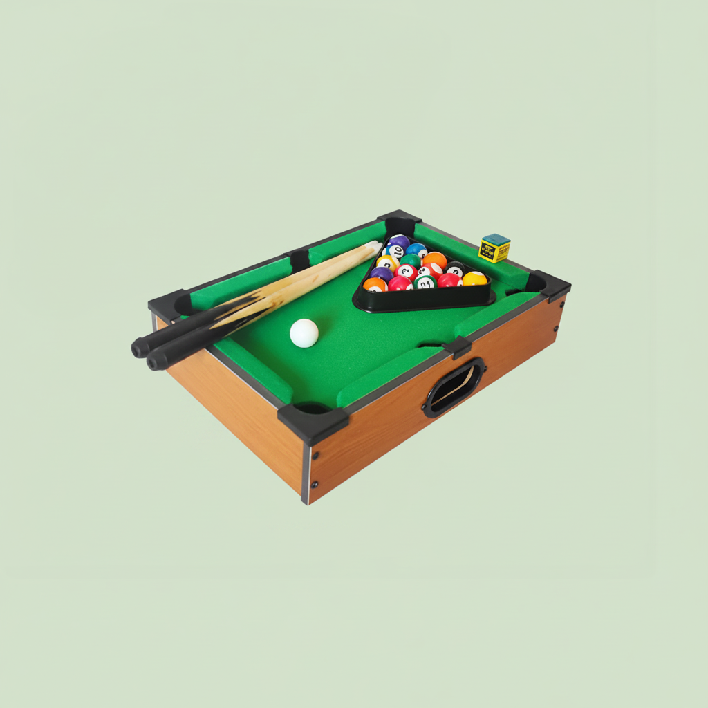 Interactive Cat Toy Billiard Game featuring a plush felt surface designed for indoor play, promoting mental stimulation and engagement for cats. 1