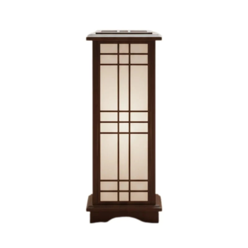 Japanese Shoji lamp featuring a warm glow and a stylish wood frame, ideal for enhancing the ambiance of living rooms or entryways with its elegant traditional design 3