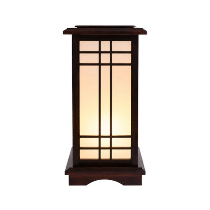Japanese Shoji lamp featuring a warm glow and a stylish wood frame, ideal for enhancing the ambiance of living rooms or entryways with its elegant traditional design 4