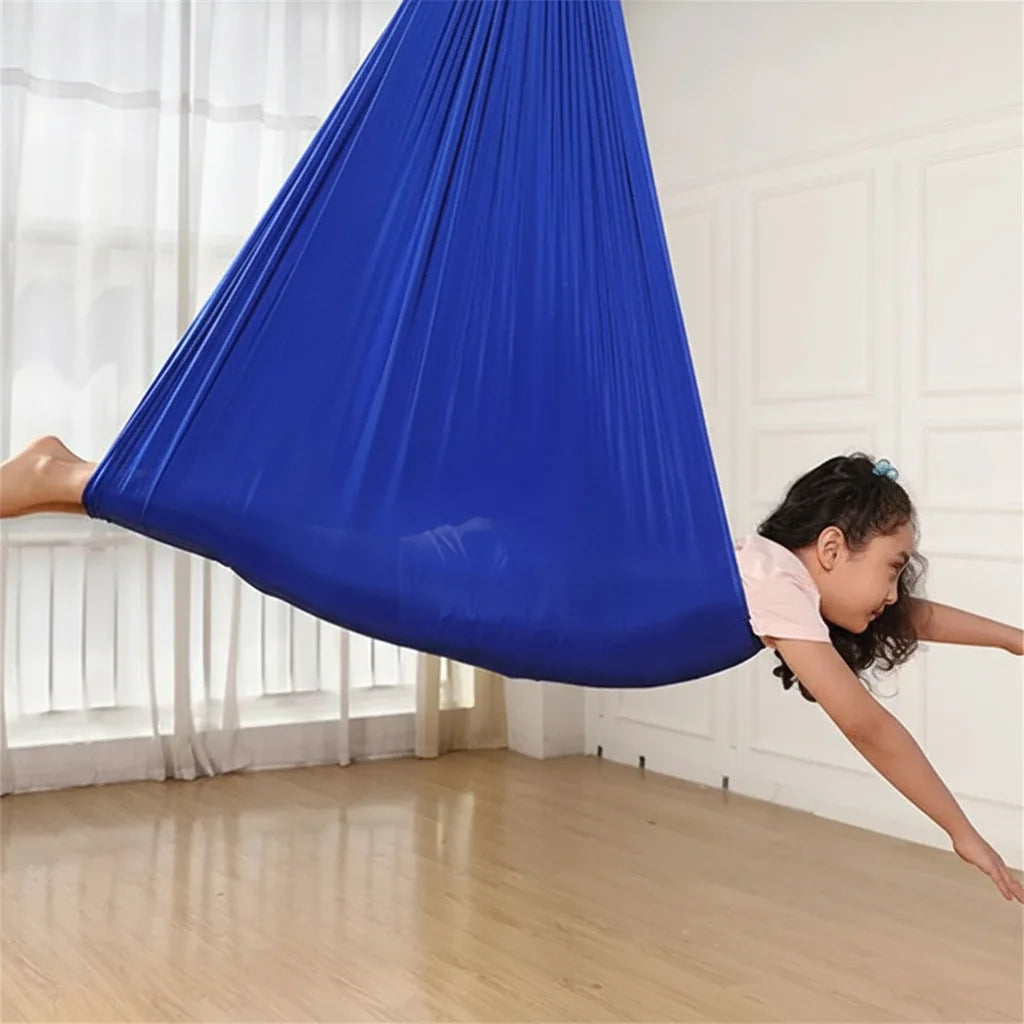 Kids hammock chair with cocoon design, perfect for indoor play and relaxation; cozy hanging swing seat ideal for bedrooms and playrooms. 3