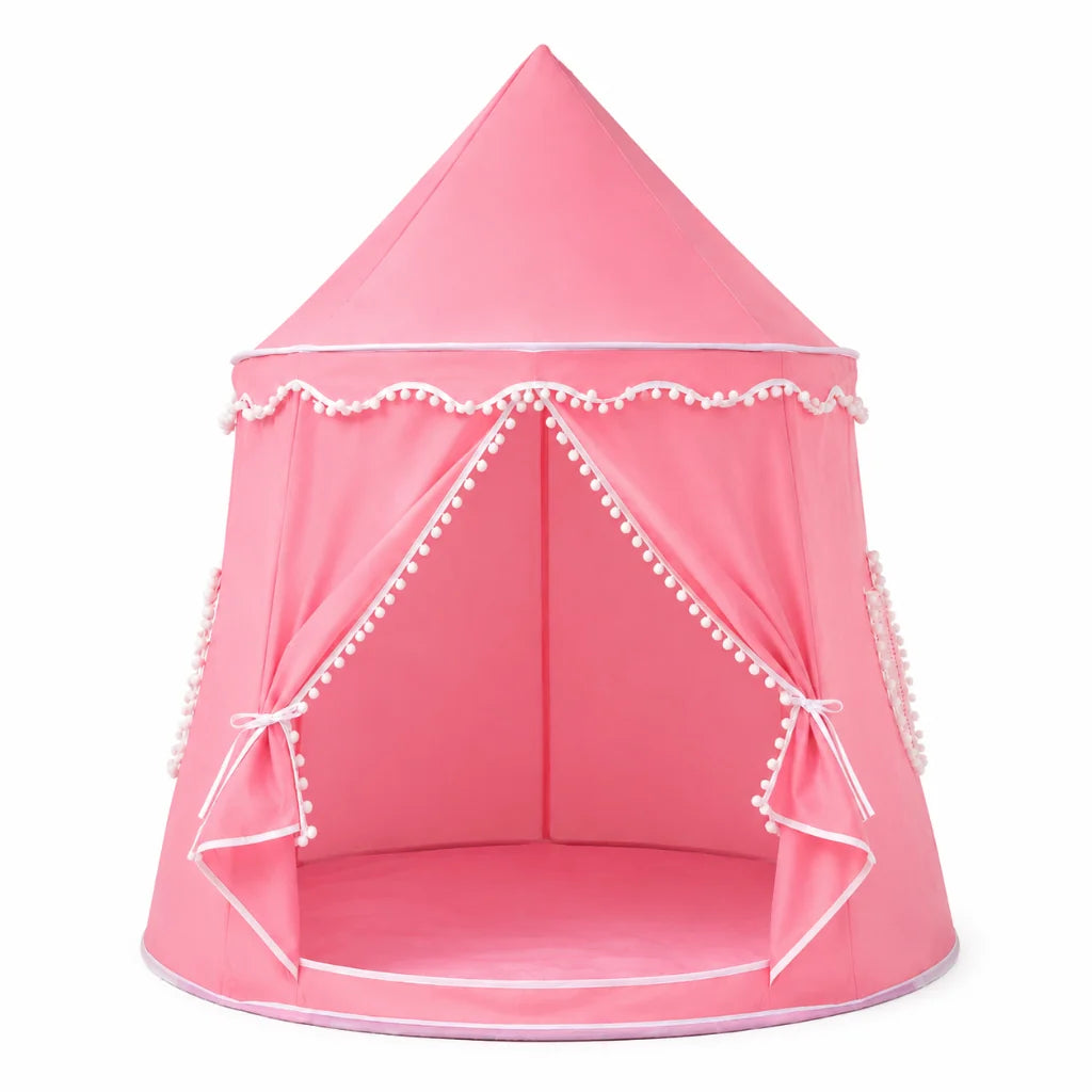 Kids Play Tent Teepee in soft fabric featuring a portable design, perfect for indoor playtime, designed in a charming princess style for imaginative fun. 1