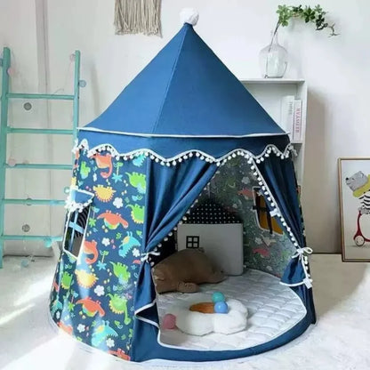 Kids Play Tent Teepee in soft fabric featuring a portable design, perfect for indoor playtime, designed in a charming princess style for imaginative fun. 5