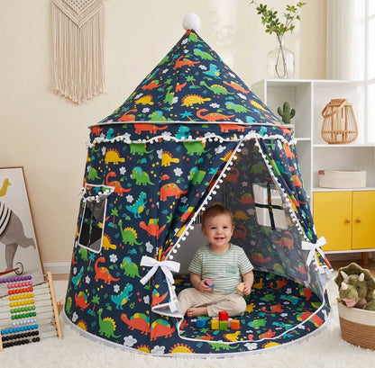 Kids Play Tent Teepee in soft fabric featuring a portable design, perfect for indoor playtime, designed in a charming princess style for imaginative fun. 8