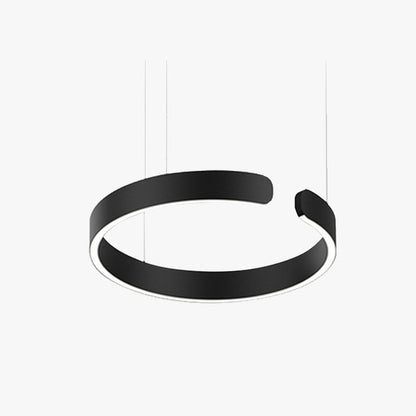 LED ceiling lamp featuring a sleek black and gold modern design, equipped with a dimmable function and adjustable height for customizable lighting solutions in contemporary spaces. 3