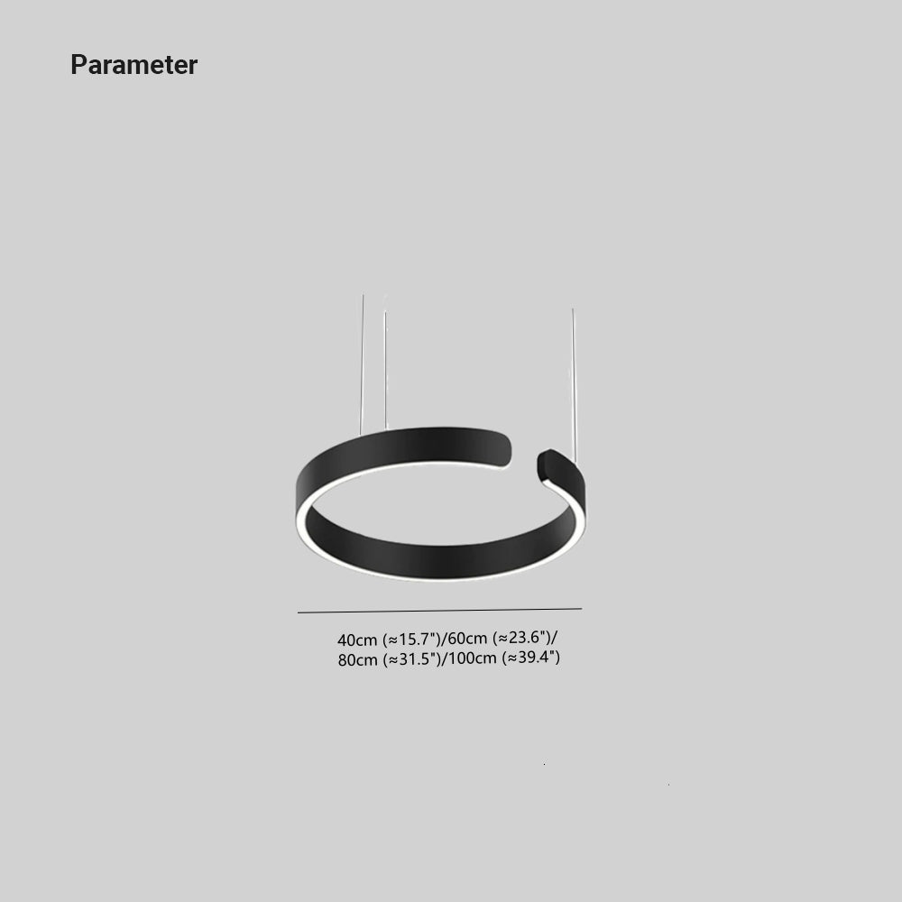 LED ceiling lamp featuring a sleek black and gold modern design, equipped with a dimmable function and adjustable height for customizable lighting solutions in contemporary spaces. 5