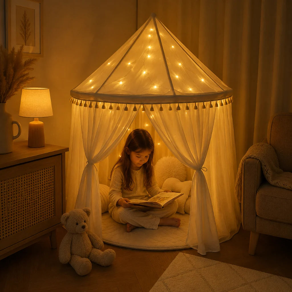LED fairy lights USB-powered 1.5m strand in warm white, perfect for kids' play tents, providing a cozy and enchanting ambient lighting experience 0