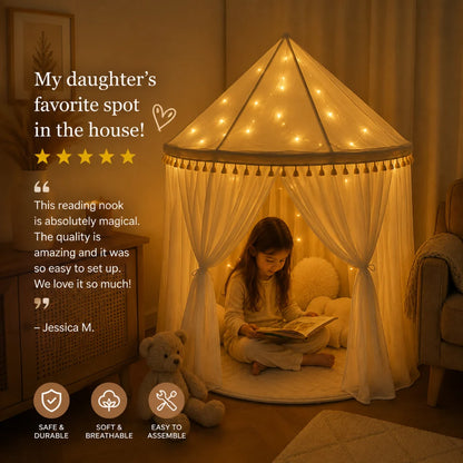 LED fairy lights USB-powered 1.5m strand in warm white, perfect for kids' play tents, providing a cozy and enchanting ambient lighting experience 2