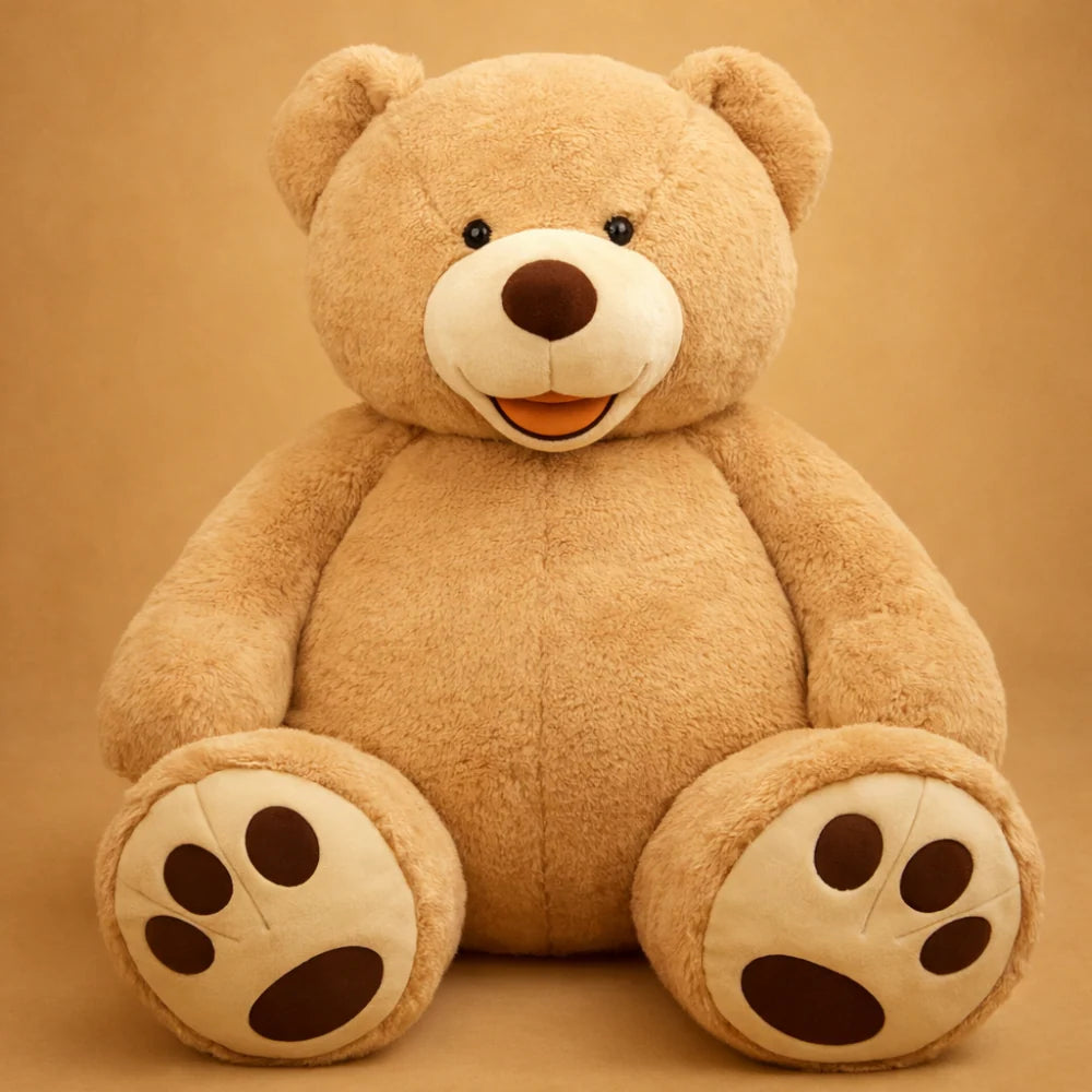 Large teddy bear with adjustable filling, featuring a soft plush exterior, perfect cuddly toy for kids and adults, ideal for hugs and comfort. 5