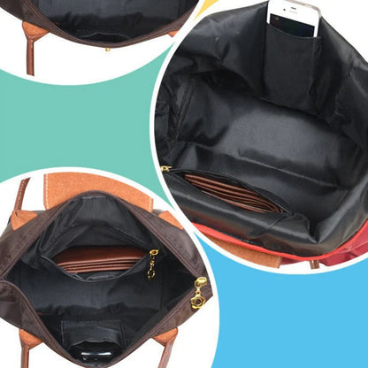 Leather tote bag featuring water-resistant material and a spacious design, perfect for stylish everyday use. 8