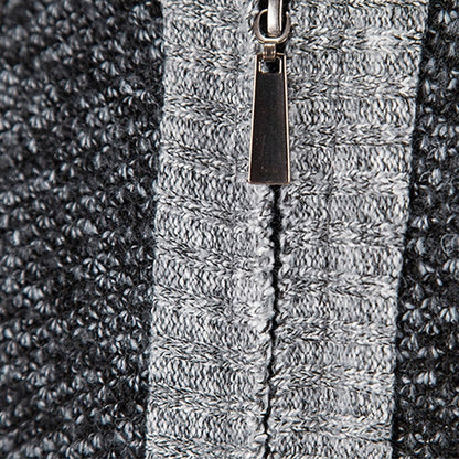 Men's cardigan with zipper closure, crafted from warm wool-like fabric, ideal for modern layering in cool weather. 6