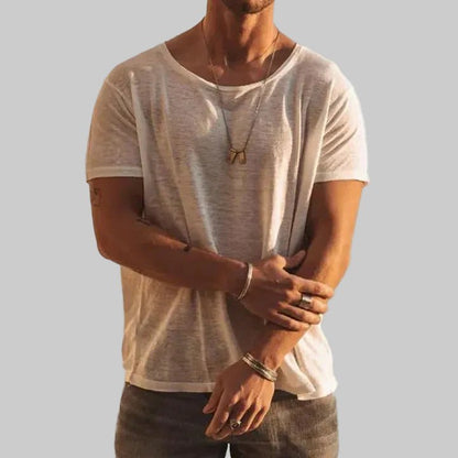 Men's cotton t-shirt featuring a classic crew neck and short sleeves, perfect for everyday wear and casual outfits. 0