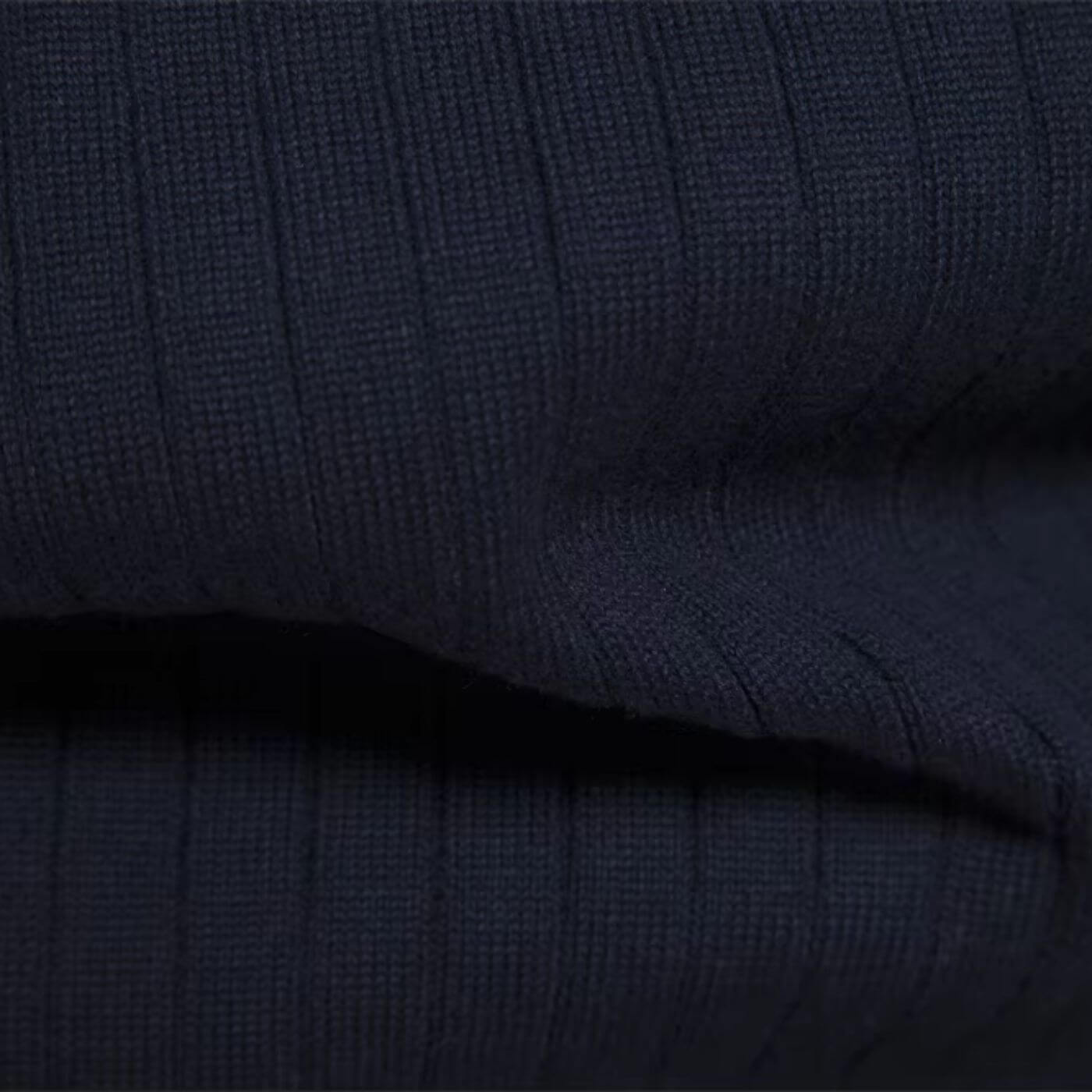 Men's lightweight half-zip sweater in a soft blue cotton-polyester blend, perfect for everyday wear. 4