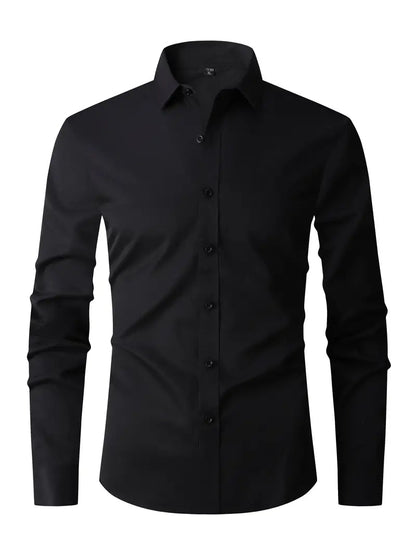 Men's long-sleeve shirt featuring breathable fabric and a modern fit, perfect for both formal and casual occasions. 1
