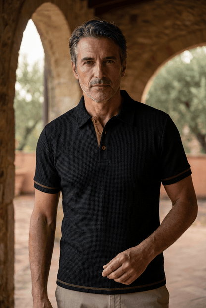 Men's Polo Shirt with Breathable Fabric and Knitted Texture – Modern Slim Fit Casual Top 6